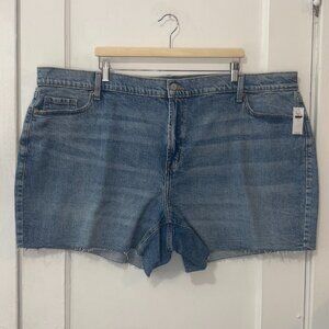 NWT Old Navy Women's Mid-Rise Boyfriend Cut-Off Jean Shorts 5", Light Wash,Sz 26